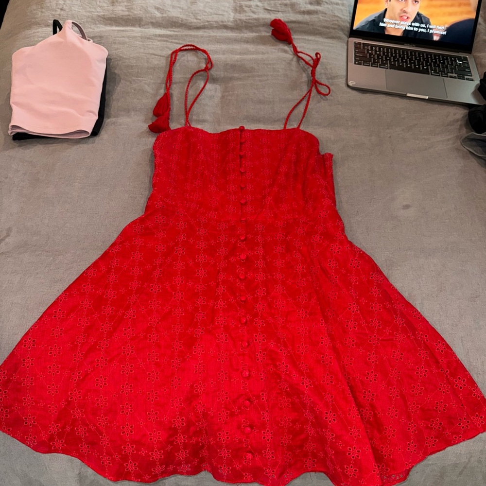 Alice + Olivia Ruby Spaghetti Strap Mini Sundress - image 2